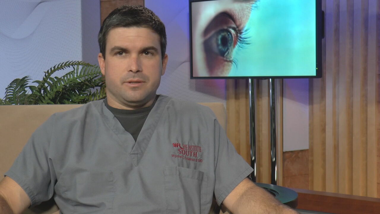 Dr. Wyche Coleman with eye in monitor